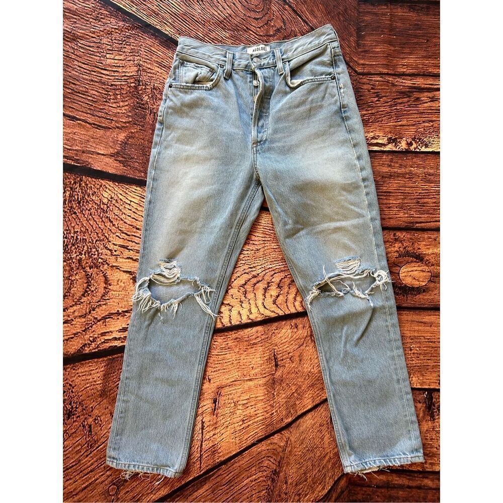 Agolde Riley Hi Rise Straight Crop Light Wash - Picture 4 of 15